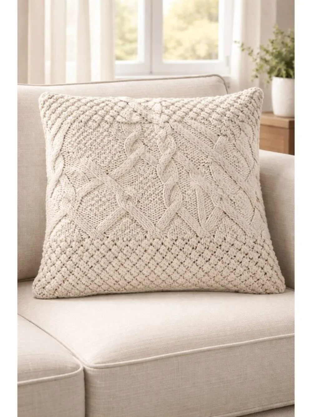 Crate & Barrel Crochet Pillowcase Cream the macrame throw pillow cover